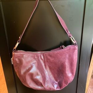 Purple Leather Hobo Bag